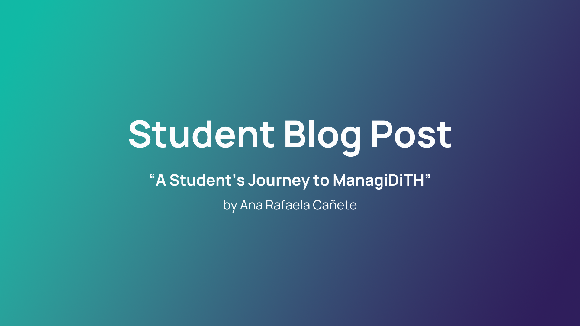 Student Blog Post